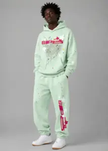 Model in Spider SP5 Sweatsuit Mint